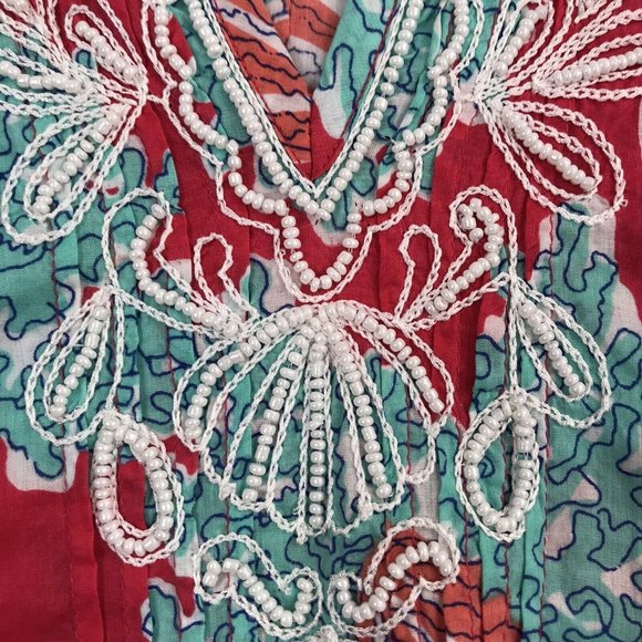 Lilly Pulitzer Sarasota Tunic Top Beaded Shell, XS - Picture 4 of 7
